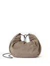 Brunello Cucinelli Women Suede Hobo Brioche Handbag In Neutral