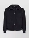Brunello Cucinelli Suede Hooded Jacket Adjustable Drawstring In Black