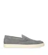 Brunello Cucinelli Suede Hybrid Loafers In Gray