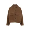 Brunello Cucinelli Brown Jacket With Classic Collar In Suede Woman