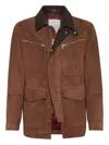 Brunello Cucinelli Suede Leather Padded Jacket