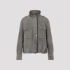 Brunello Cucinelli Women Couture Suede Outerwear With Monile In Gray