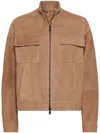 Brunello Cucinelli Couture Suede Jacket In Brown