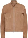 Brunello Cucinelli Couture Suede Jacket In Brown