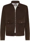 Brunello Cucinelli Suede Leather Jacket In Brown