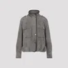 Brunello Cucinelli Women Couture Suede Outerwear With Monile In Gray