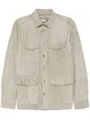 Brunello Cucinelli Waterproof Beige Techno Cotton Jacket In Grey