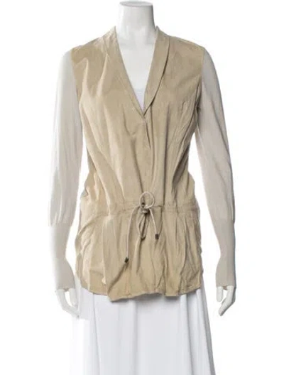 Pre-owned Brunello Cucinelli Suede Jacket In Neutral
