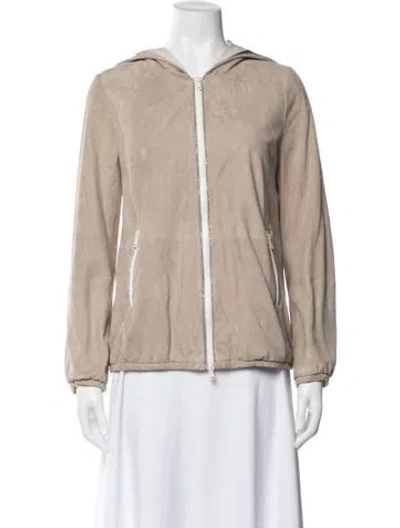 Pre-owned Brunello Cucinelli Suede Jacket In Neutral