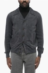 Brunello Cucinelli Suede Jacket With Knitted Sleeves In Gray