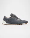 Brunello Cucinelli Suede Knit Slip-on Sneakers