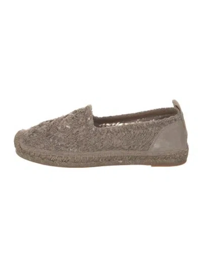 Pre-owned Brunello Cucinelli Suede Lace Pattern Espadrilles In Brown