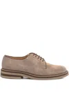 Brunello Cucinelli Suede Lace-up Shoes In Neutral