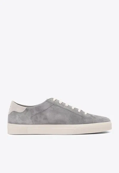 Brunello Cucinelli Suede Lace-up Sneakers In Gray