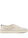 Brunello Cucinelli Leather-trimmed Suede Sneakers In Neutral