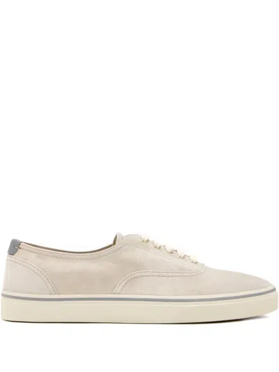 Brunello Cucinelli Suede Lace-up Sneakers In Neutral