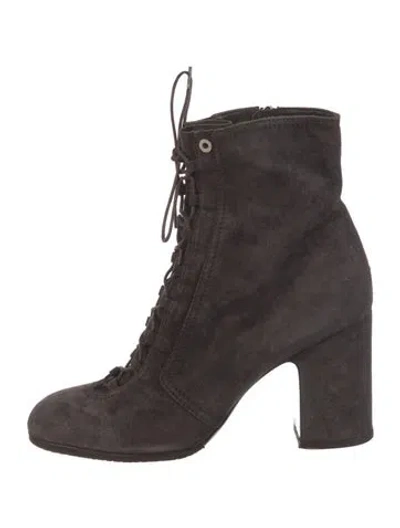 Pre-owned Brunello Cucinelli Suede Lace-up Boots In Brown