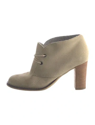 Pre-owned Brunello Cucinelli Suede Lace-up Boots In Neutral