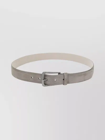 BRUNELLO CUCINELLI SUEDE LEATHER BELT METAL BUCKLE