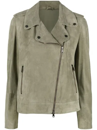 BRUNELLO CUCINELLI BRUNELLO CUCINELLI SUEDE LEATHER BIKER JACKET