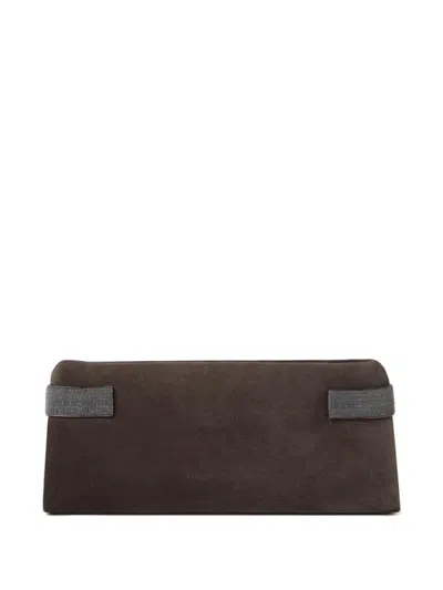 Brunello Cucinelli Suede Leather Clutch Bag