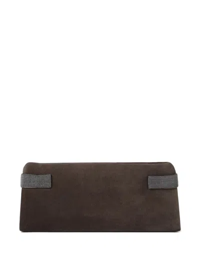 Brunello Cucinelli Suede Leather Clutch Bag