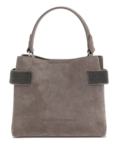 BRUNELLO CUCINELLI BRUNELLO CUCINELLI SUEDE LEATHER HANDBAG