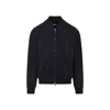 Brunello Cucinelli Ribbed Edges Suede Leather Jacket In Black