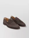Brunello Cucinelli Suede Leather Loafers Almond Toe Penny Strap