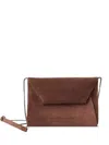Brunello Cucinelli Small Envelope Suede Clutch Bag With Monili Decoration