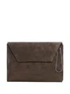 Brunello Cucinelli Women Bc Duo Suede Clutch Bag With Precious Chain In Brown