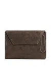 Brunello Cucinelli Women Bc Duo Suede Clutch Bag With Precious Chain In Brown