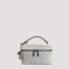 Brunello Cucinelli Suede Leather Pouch In White