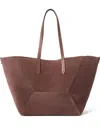 Brunello Cucinelli Suede Leather Shopping Bag In Red
