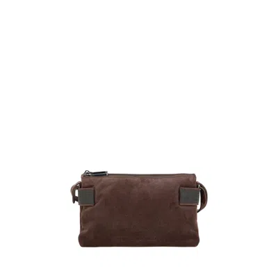 BRUNELLO CUCINELLI SUEDE LEATHER SHOULDER BAG