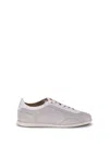 Brunello Cucinelli Suede Leather Sneakers In Gray
