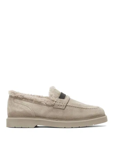 BRUNELLO CUCINELLI MOCASINES - BEIS