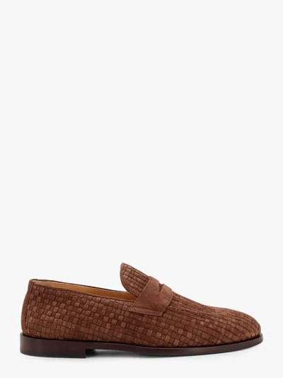 BRUNELLO CUCINELLI SUEDE LOAFER WITH INTERWINED MOTIF