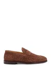 Brunello Cucinelli Suede Loafer With Interwined Motif In Brown