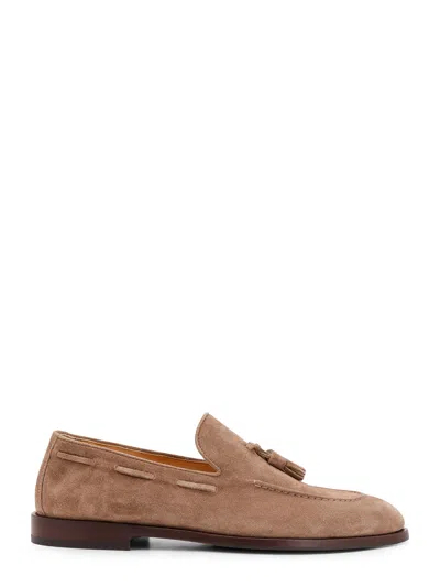 Brunello Cucinelli Suede Loafer With Tassels In Beige