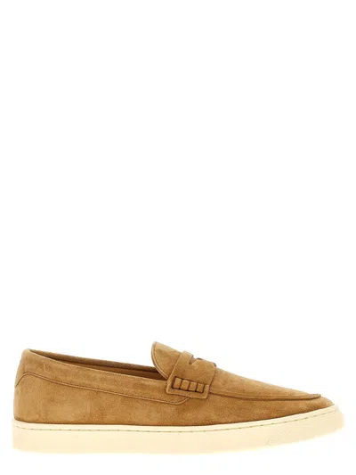 Brunello Cucinelli Men Camel Suede Loafer Sneakers In Brown