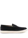 Brunello Cucinelli Suede Moccasin-style Sneakers With Diamond Cut Mask