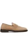 Brunello Cucinelli Beige Calf Suede Mocassins In Neutral