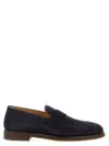 Brunello Cucinelli Suede Penny Loafers In Blue