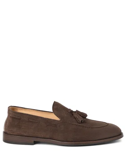 Brunello Cucinelli Suede Loafers In Brown