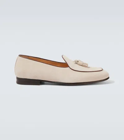 Brunello Cucinelli Suede Loafers In Beige