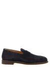 Brunello Cucinelli Suede Penny Loafers In Blue
