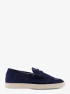 Brunello Cucinelli Navy Suede Loafers In Multi