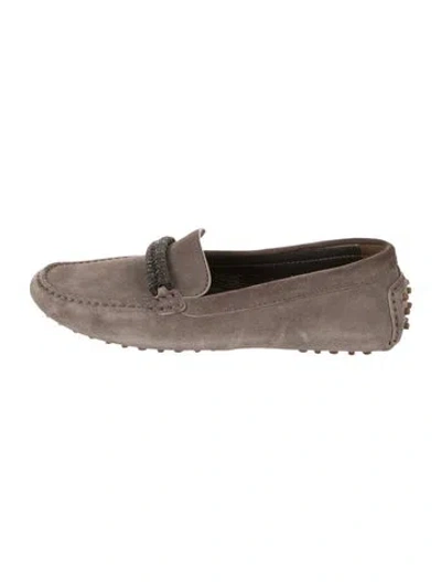 Pre-owned Brunello Cucinelli Suede Loafers In Brown