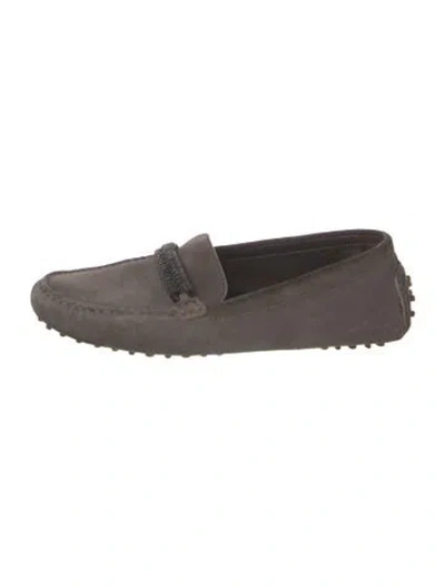 Pre-owned Brunello Cucinelli Suede Loafers In Brown
